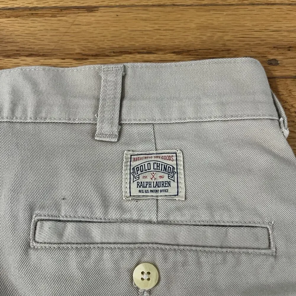VTG Polo Ralph Lauren Andrew Style Pant Khaki Pleated Chino Dress Pants 34x30